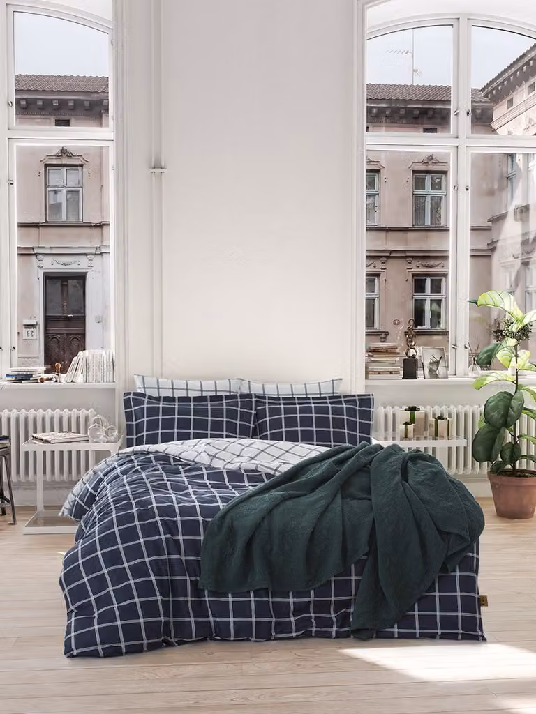 L'Essentiel Linge de Maison, Casual- TRK0220, Blu scuro, Copriletti, 100% cotone rinforzato