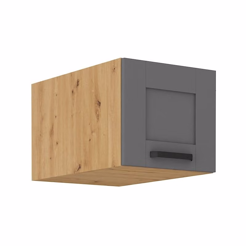 Pensile con ante battenti LAILI - larghezza 40 cm, grigio / rovere artigianale