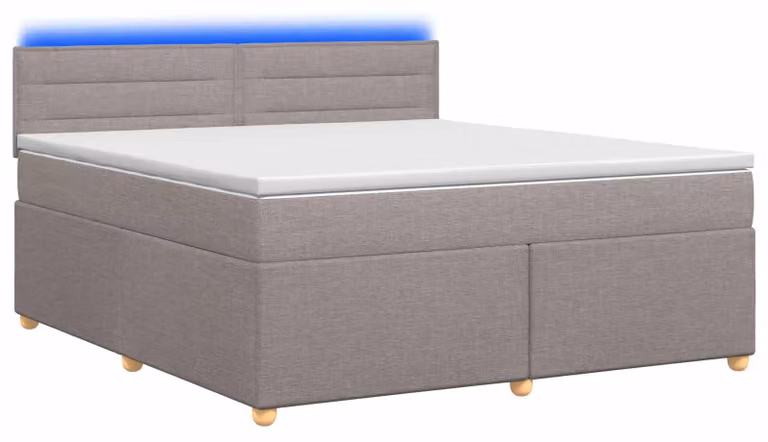 Letto a molle con materasso Taupe 140 x 200 cm in tessuto