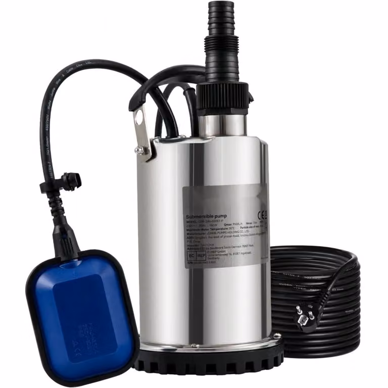 Pompa per acque reflue 550W Pompa sommergibile 230V Pompa da giardino - Alte prestazioni - IPX8 - 9500L/h - Uscita regolabile - Per piscine stagni cantine