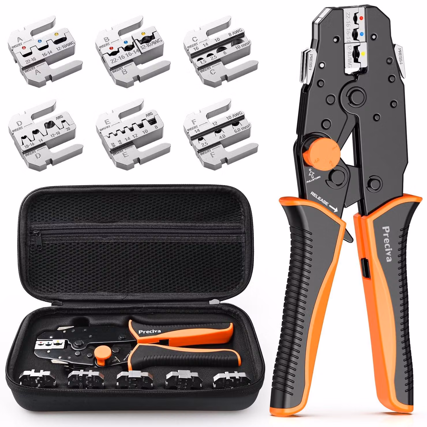 Omgoods - Set di strumenti per crimpare con 6 connettori intercambiabili
