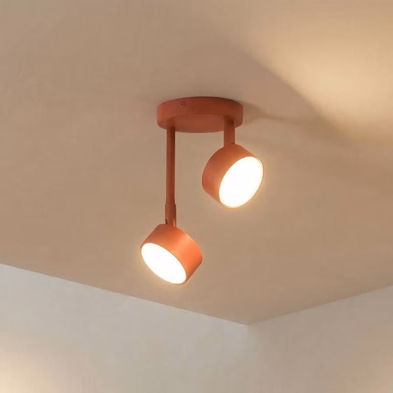 Faretto da soffitto Nemo, a 2 luci, rosso, orientabile, GX53 Nemo SIGMA, dimmerabile, Rosso, Soggiorno / Sala da pranzo, Metallo, Moderno, Faretto