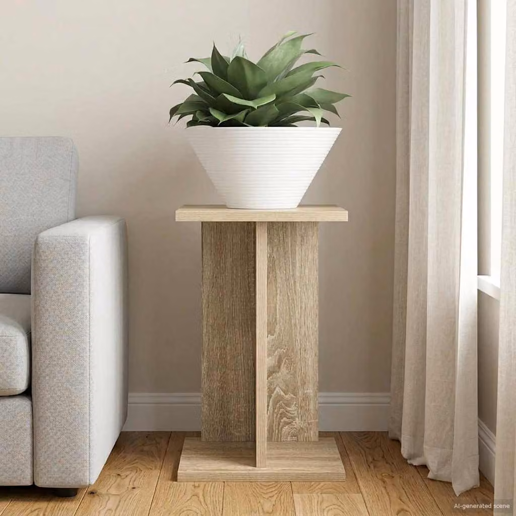 Supporto per piante moderno vidaXL in legno color rovere sonoma, L/P/H: 25 x 25,5 x 40,5 cm