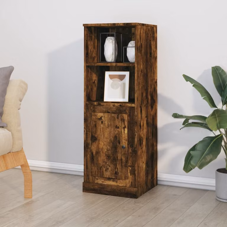 Credenza vidaXL in legno multistrato color rovere fumo L/P/H: 36 x 35,5 x 103,5 cm