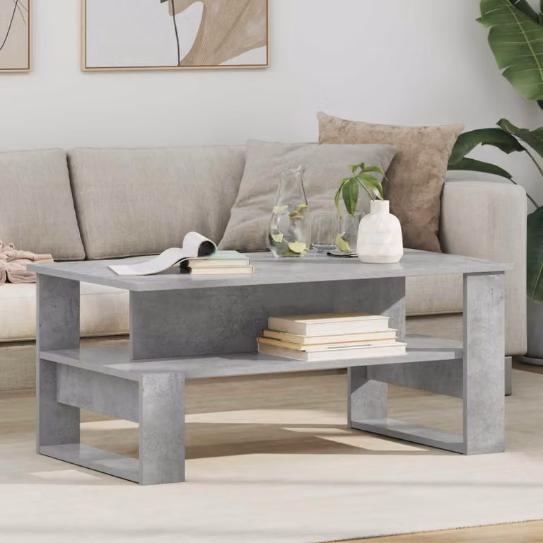 Maison Exclusive - Tavolino grigio cemento 90 x 50 x 40 cm in materiale derivato dal legno