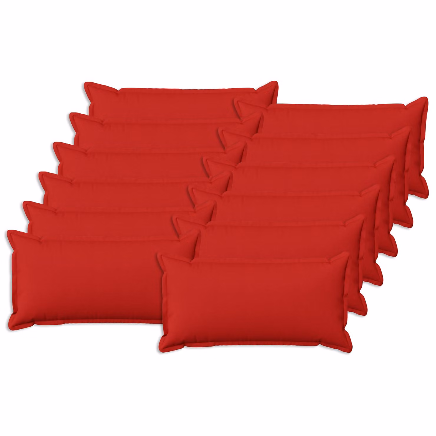Set di 12 cuscini vidaXL HOUTEN rossi in poliestere con fodera rimovibile L/P/H: 40 x 80 x 24 cm