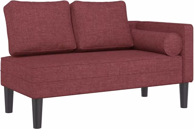 Chaise Lounge | Sedia a Sdraio con Cuscini Rosso Vino in Tessuto CFW8739229