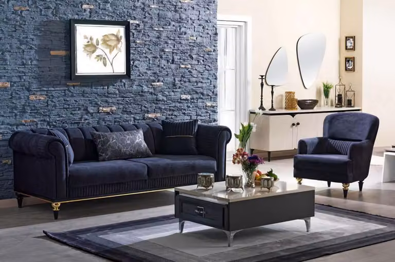 Couch Sofagarnitur Polstermöbel Sitzgruppe Wohnlandschaft Lounge Sofa 3+1