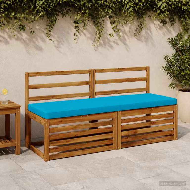 Cuscino per panchina vidaXL VUGHT rettangolare in poliestere turchese con rivestimento rimovibile e resistente ai raggi UV