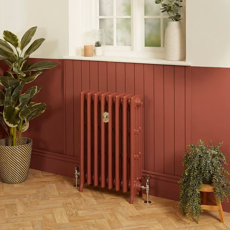 Radiatore Tradizionale in Ghisa a 4 Colonne - Rosso Mattone - 660mm x 271mm