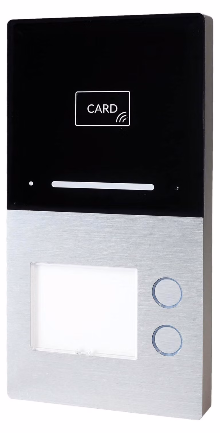 Sistema di intercomunicazione audio wireless per 2 famiglie, con controllo accessi RFID e alloggiamento in alluminio