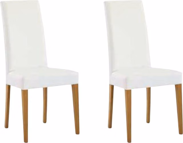 Set di 2 sedie moderne Mobili 2G in legno ed ecopelle imbottita colore bianco