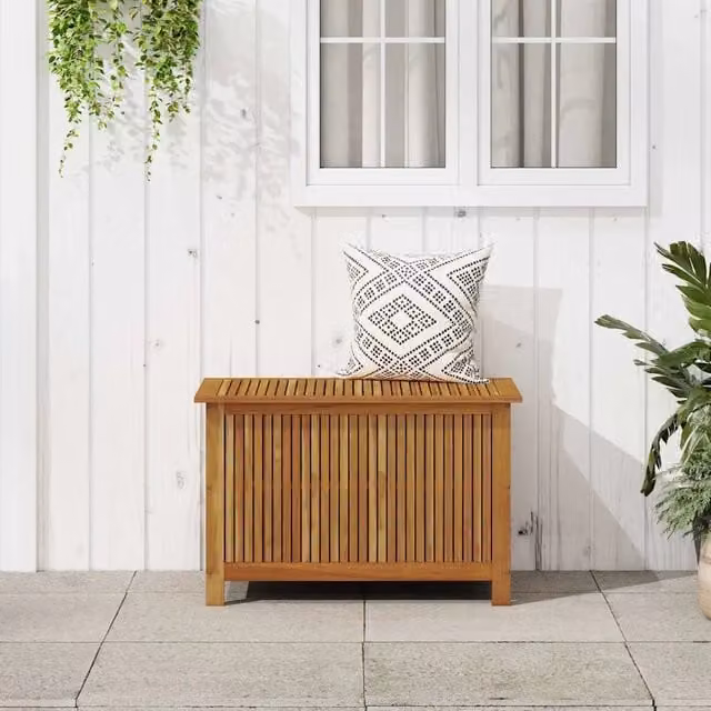 Contenitore da giardino vidaXL in legno di acacia oliato marrone L: 90 cm, P: 50 cm, H: 58 cm
