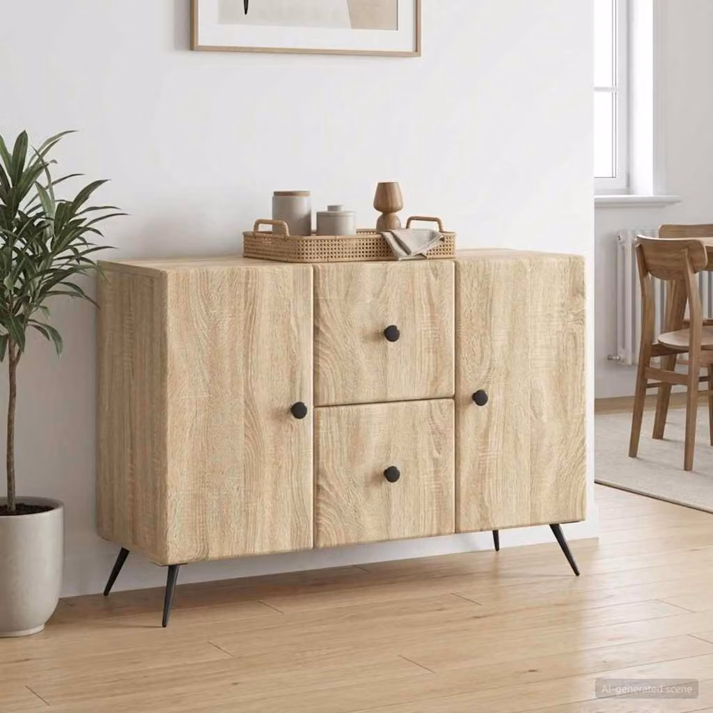 Credenza moderna vidaXL in legno ingegnerizzato color rovere sonoma marrone L: 89 cm, P: 34,5 cm, H: 60 cm