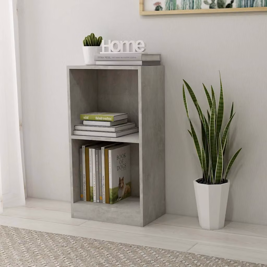 Libreria moderna vidaXL in legno e MDF Grigio, con pannello posteriore, L 40 cm x P 24 cm x H 75 cm