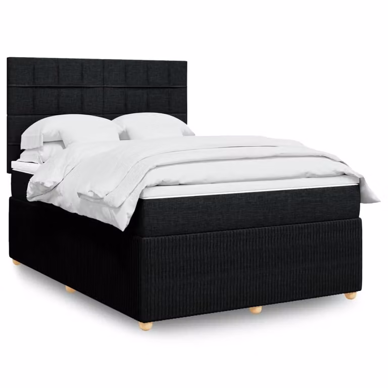 Maison Exclusive - Letto boxspring con materasso nero 140x200 cm Tessuto