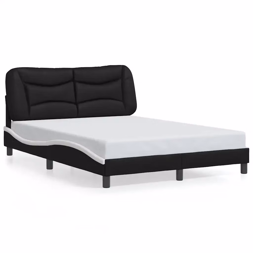 Giroletto senza materasso Hvar vidaXL in similpelle nero e bianco L/P/H: 140 x 190 x 74,5 cm – 2