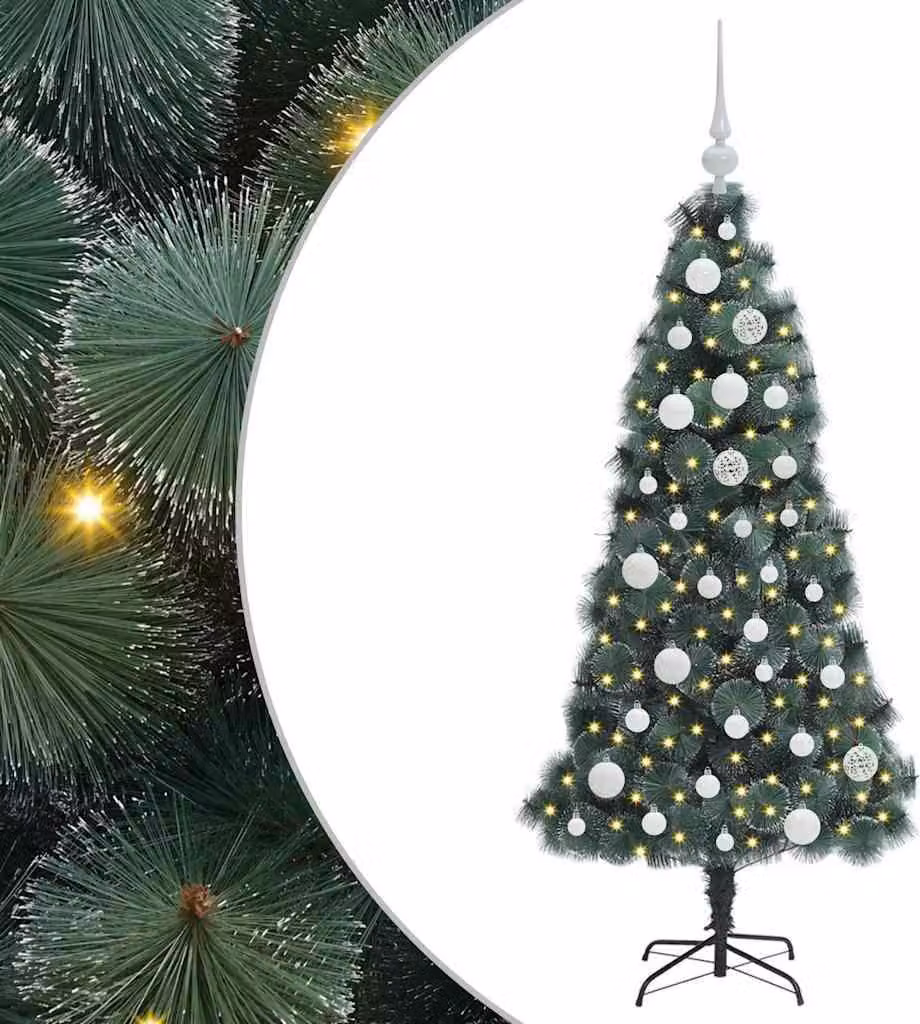 Albero di Natale artificiale pre-illuminato con set di palle