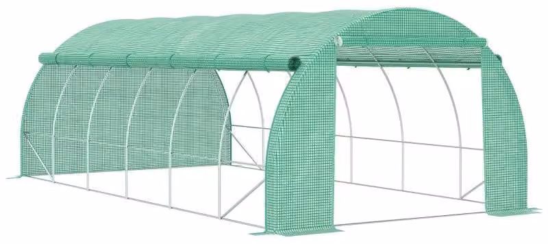Serra accessibile - Serra da giardino con pareti laterali apribili | Colore: Verde | Dimensioni: 300x590x200 cm