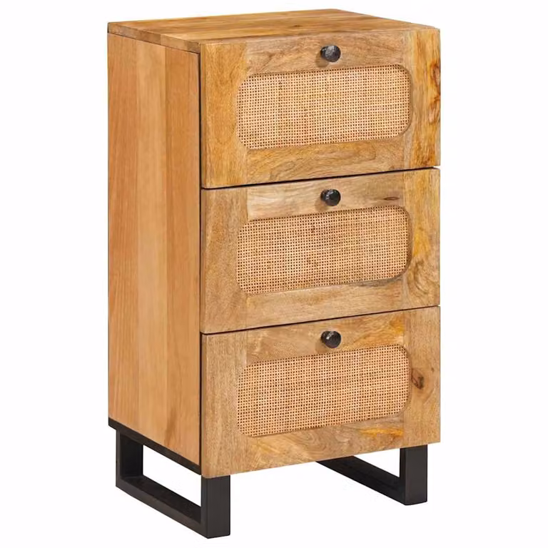 Credenza moderna vidaXL in legno di mango massello marrone L 40 cm, P 33 cm, H 75 cm