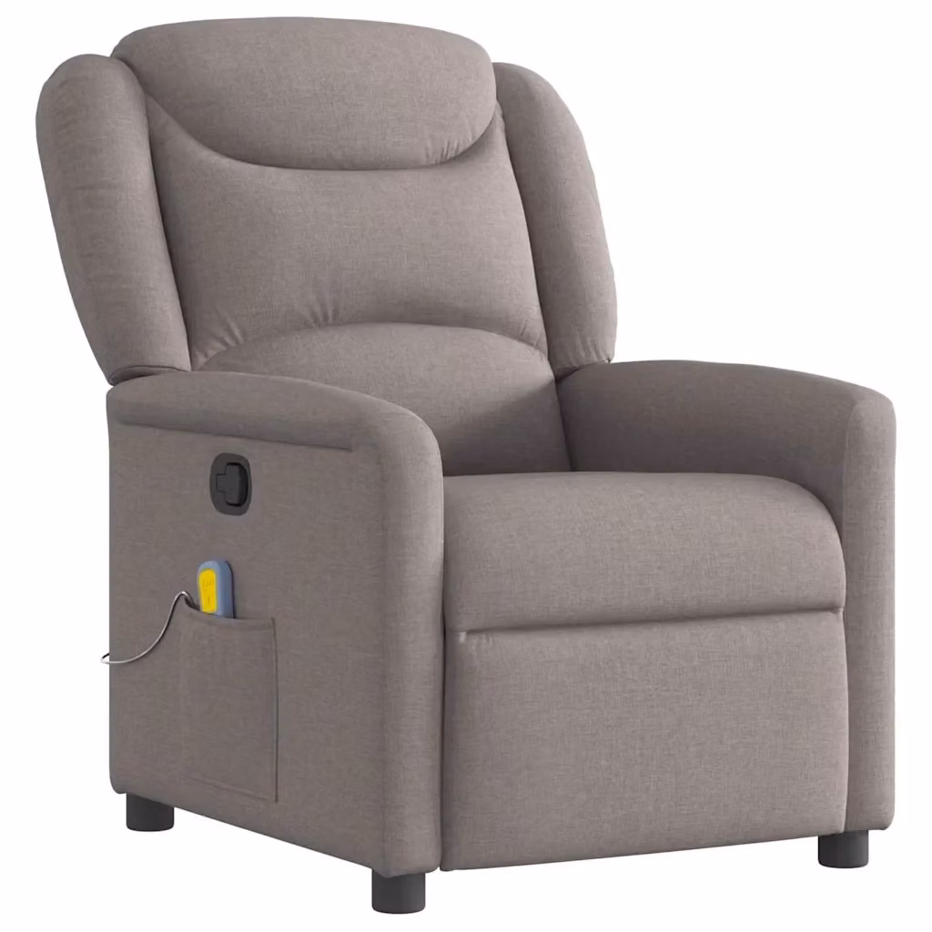 Poltrona Reclinabile Relax vidaXL in Tessuto Beige e Grigio con Braccioli e Reclinazione Manuale – 2