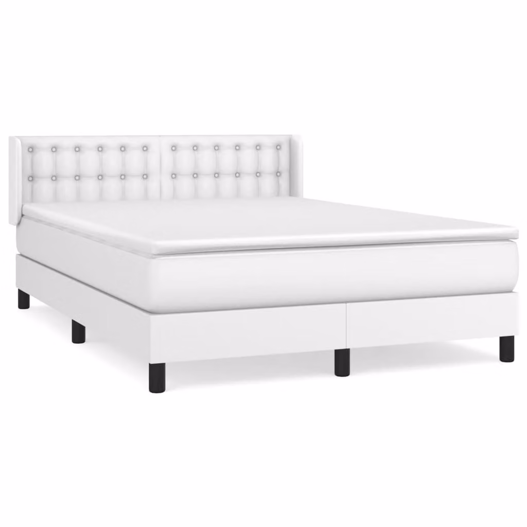 Giroletto a Molle con Materasso Bianco 140x200 cm in Pelle finta