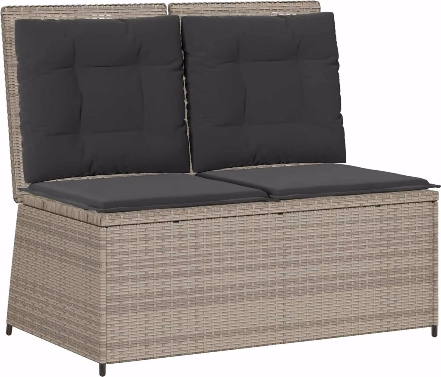 Panchina da giardino Grigio chiaro polyrattan