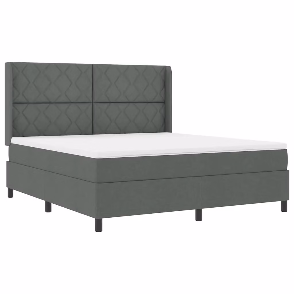 Letto moderno vidaXL con molle a sacchetto e illuminazione LED sottostante, rivestimento in tessuto grigio, L/P: 180 x 200 cm – 2