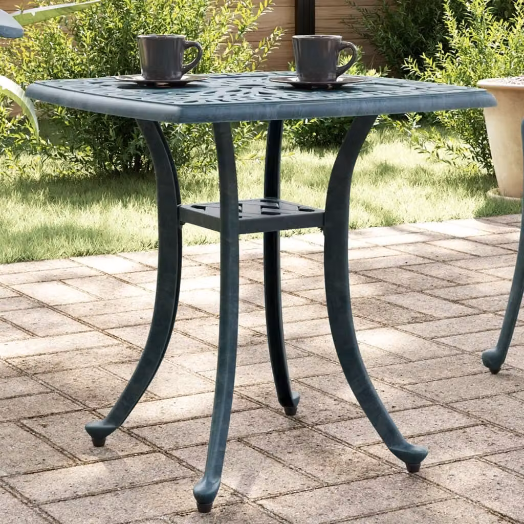 Maison Exclusive - Tavolo da giardino, verde, 53x53x53 cm, alluminio pressofuso