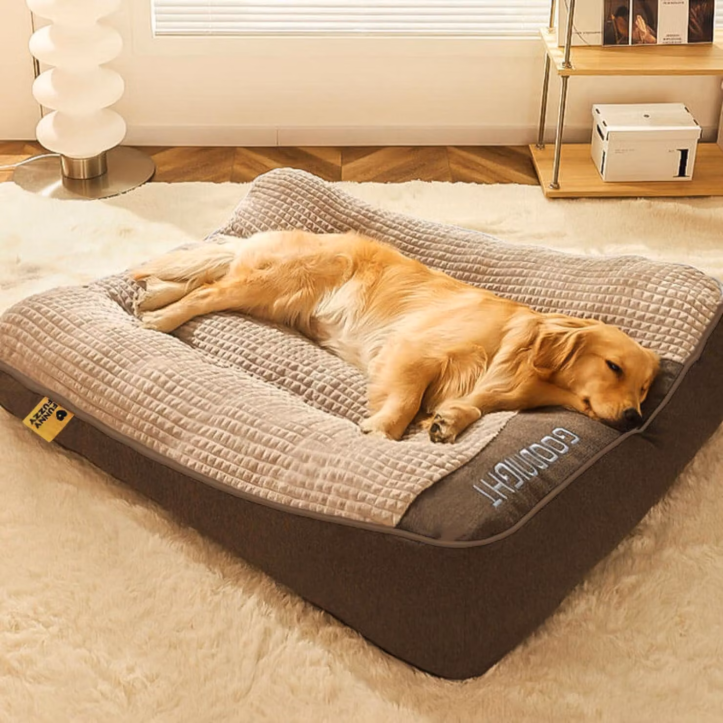 Cuccia ortopedica per cani, divano ergonomico, taglia 3XL, colore marrone, dimensioni: 120 x 95 x 21 cm