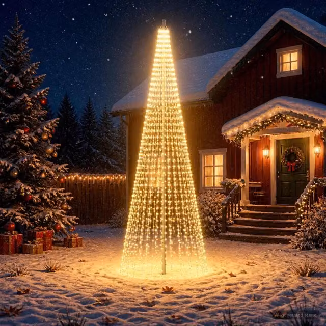 Luci per albero di Natale con picchetti e asta per bandiera 3468901