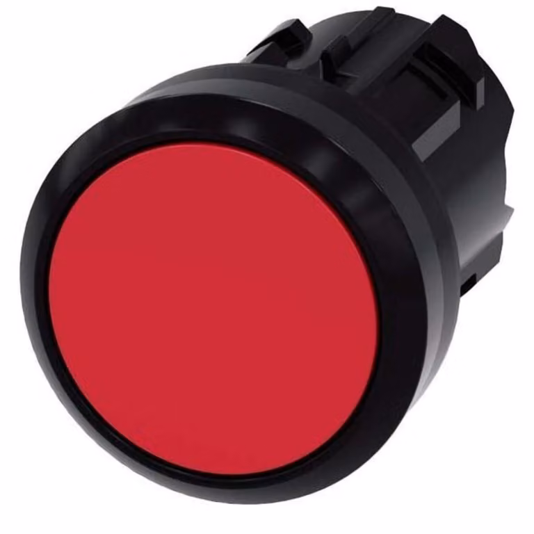 Attuatore a pulsante Siemens piatto, anello anteriore in plastica rosso SIRIUS ACT 3SU1000-0AB20-0AA0 1 pz