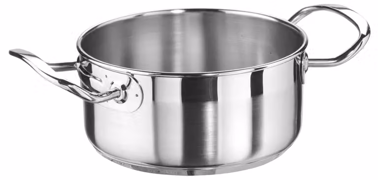 Casseruola fonda in acciaio per induzione con 2 maniglie modello Professional, diam. 20cm