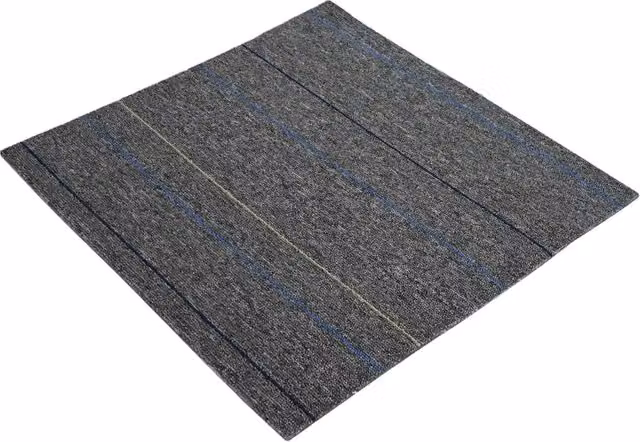 Piastrella per tappeto DESIGN IN grigio medio con strisce in polipropilene L 50 cm x P 50 cm