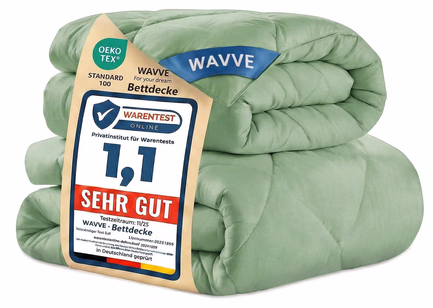 Copertura per letto 2 in 1, 135x200 cm, adatta per estate e inverno, in microfibra, colore verde