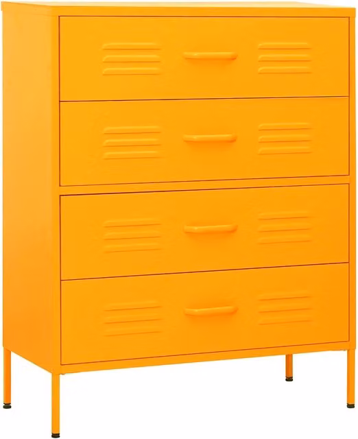 Cassettiera Giallo Senape 80x35x101,5 cm in Acciaio CFW5648744