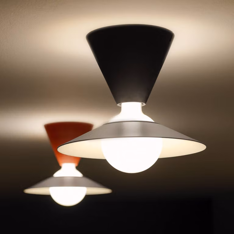 Stilnovo Plafoniera di design Fante, Rosso, Soggiorno / Sala da pranzo, Plastica, Design, Plafoniera