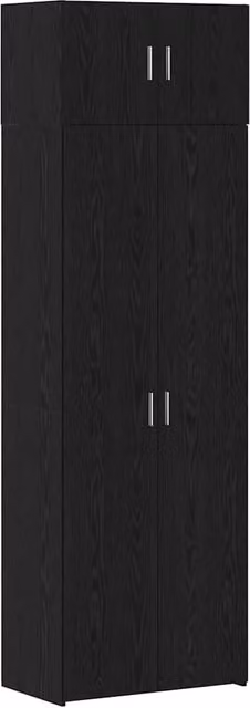 Mobiletto portaoggetti moderno in MDF nero con ante a battente L 70 cm, P 42,5 cm, H 185 cm – 1