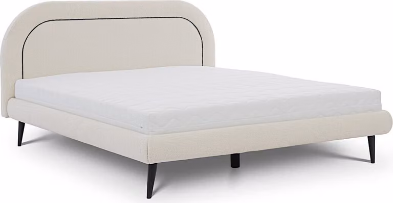 Schlafzimmer Möbel Weißes Bett Modernes Textilbett Polster Doppelbett