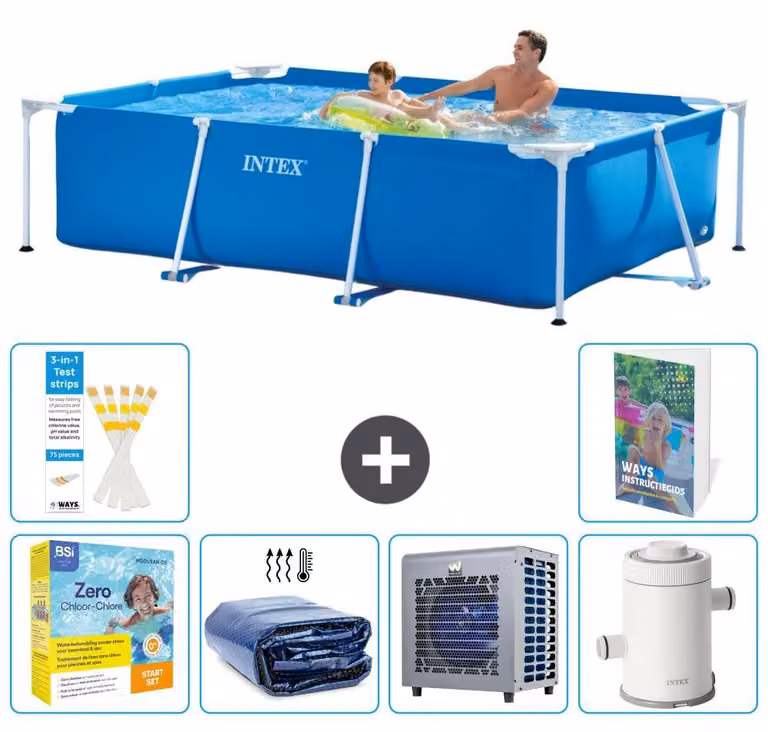 Piscina fuori terra rettangolare - 260x160x65 cm - composta da 5 elementi, modello S157