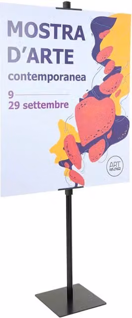 Espositore da terra regolabile in alluminio nero Top Eventi Store per eventi e saloni H: 200 cm, L: 36,2 cm, P: 36,2 cm