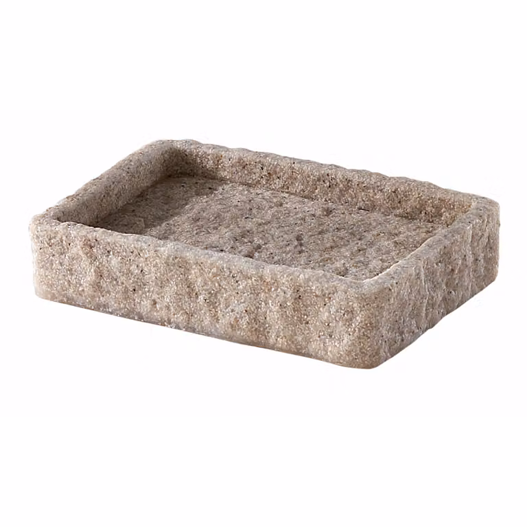 Portasapone d'appoggio in resina e sabbia AR11 Gedy serie ARIES Beige