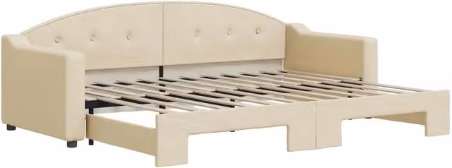 Divano letto | Sof¨¤ letto | Letto singolo Estraibile Crema 80x200 cm Tessuto