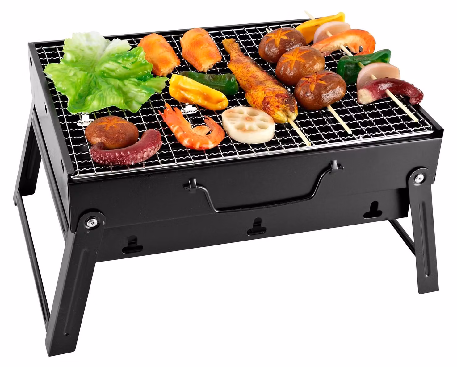 Omgoods - Griglia per barbecue a carbone da esterno - Griglia portatile per campeggio