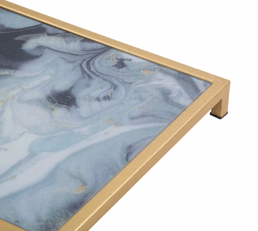 Tavolino Elegante Glamour Hobby Shop Solution con Piano in Marmo e Struttura Oro L/P/H: 40 x 35 x 60 cm – 2