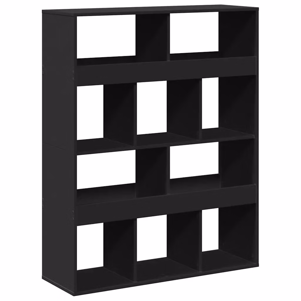 Divisorio per ambienti DESIGN IN nero in MDF, modello moderno con montaggio a parete, L 100 cm x P 33 cm x H 125,5 cm – 2
