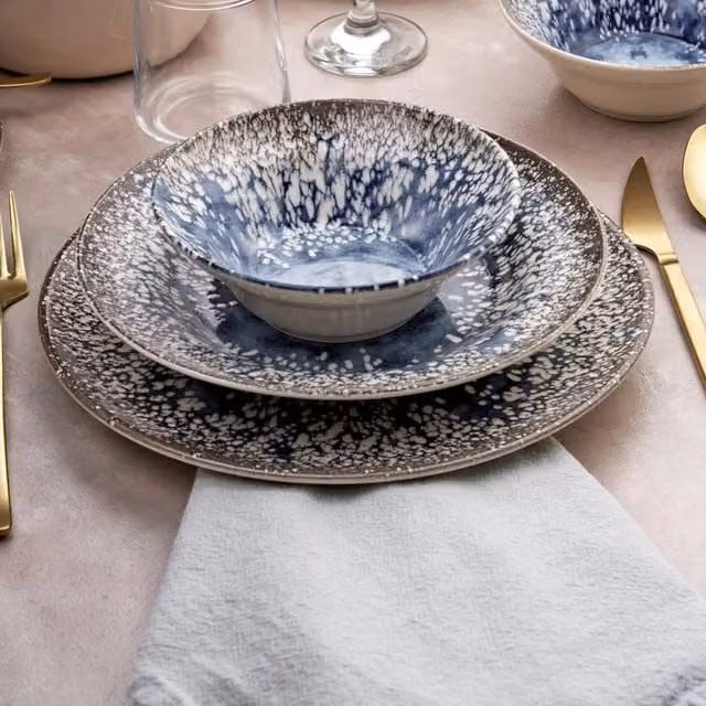 Servizio piatti DMORA in ceramica per adulti, set da 24 pezzi, multicolore