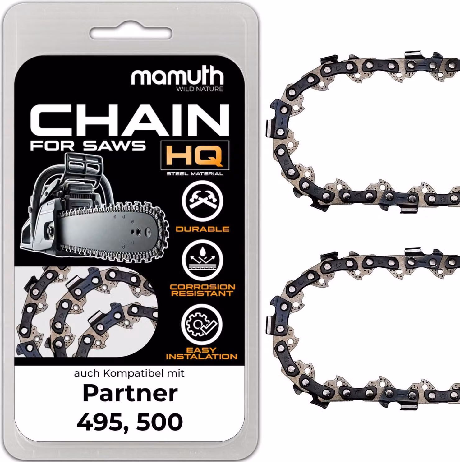 2 catene per motosega 40 cm 1,5 mm 0,325" 66TG per Partner 495, Partner 500