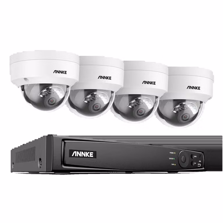 Sistema di sicurezza video di rete 8 canali, risoluzione Ultra HD 4K, 8 telecamere con visione notturna da 8MP, kit composto da: 8 canali NVR, 4 telecamere, 1T