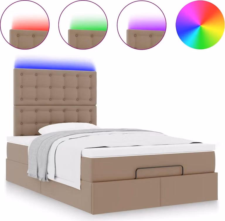 Struttura Letto Pouf con Materasso 120x190 cm Pelle finta